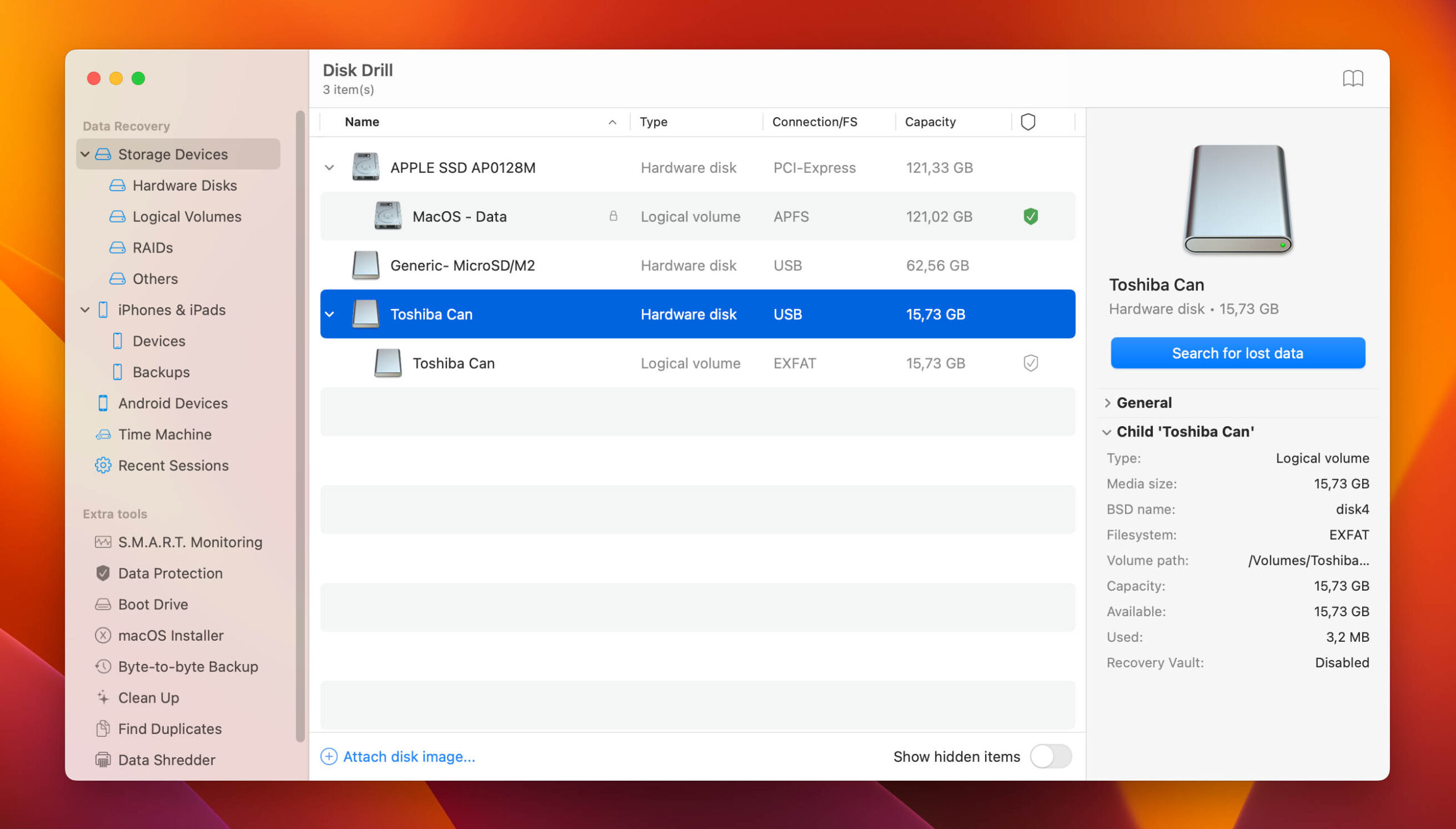 Select the formatted drive