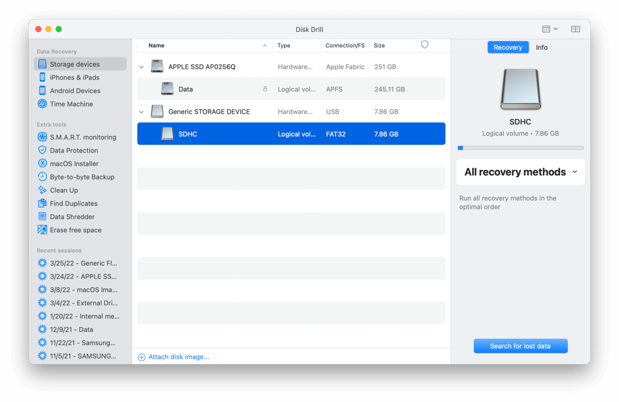 Disk Drill app demo