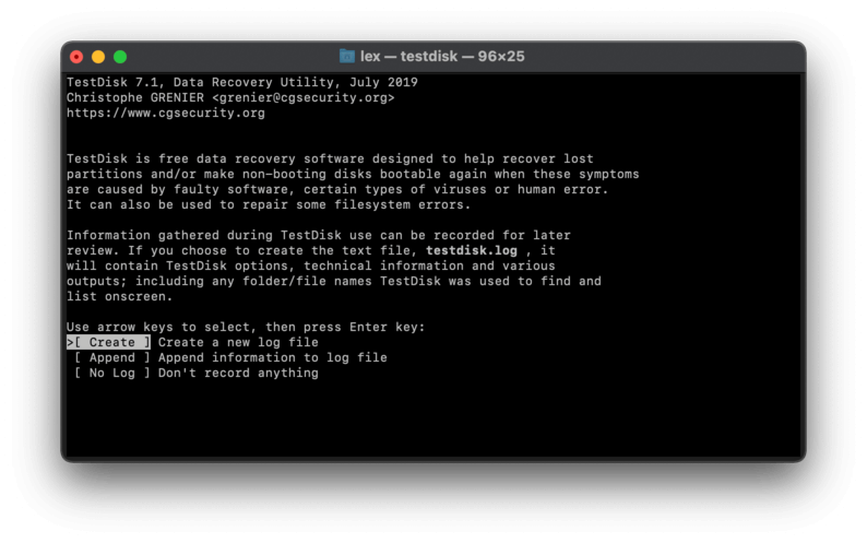 TestDisk Interface