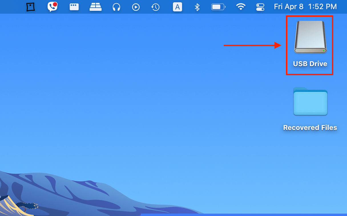 USB disk icon on the desktop
