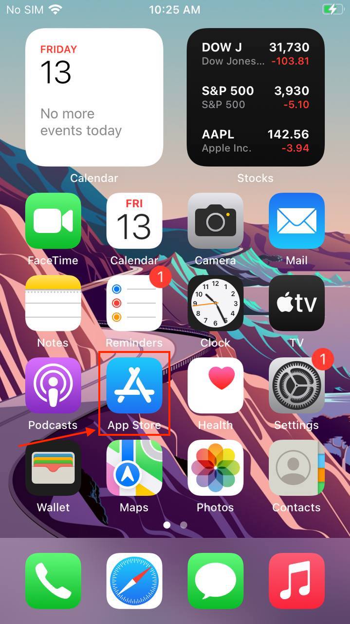 App Store icon in the iPhone home screen