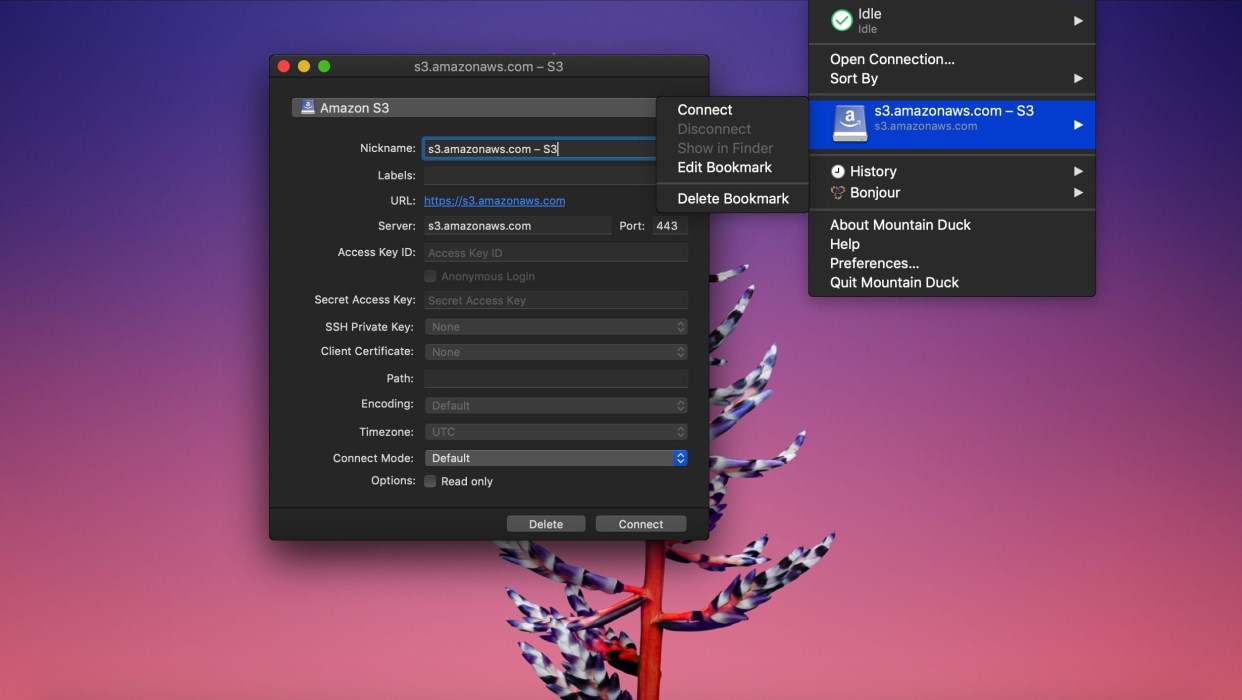 Mountain Duck lets you mount server and cloud storage as a disk in Finder on macOS.