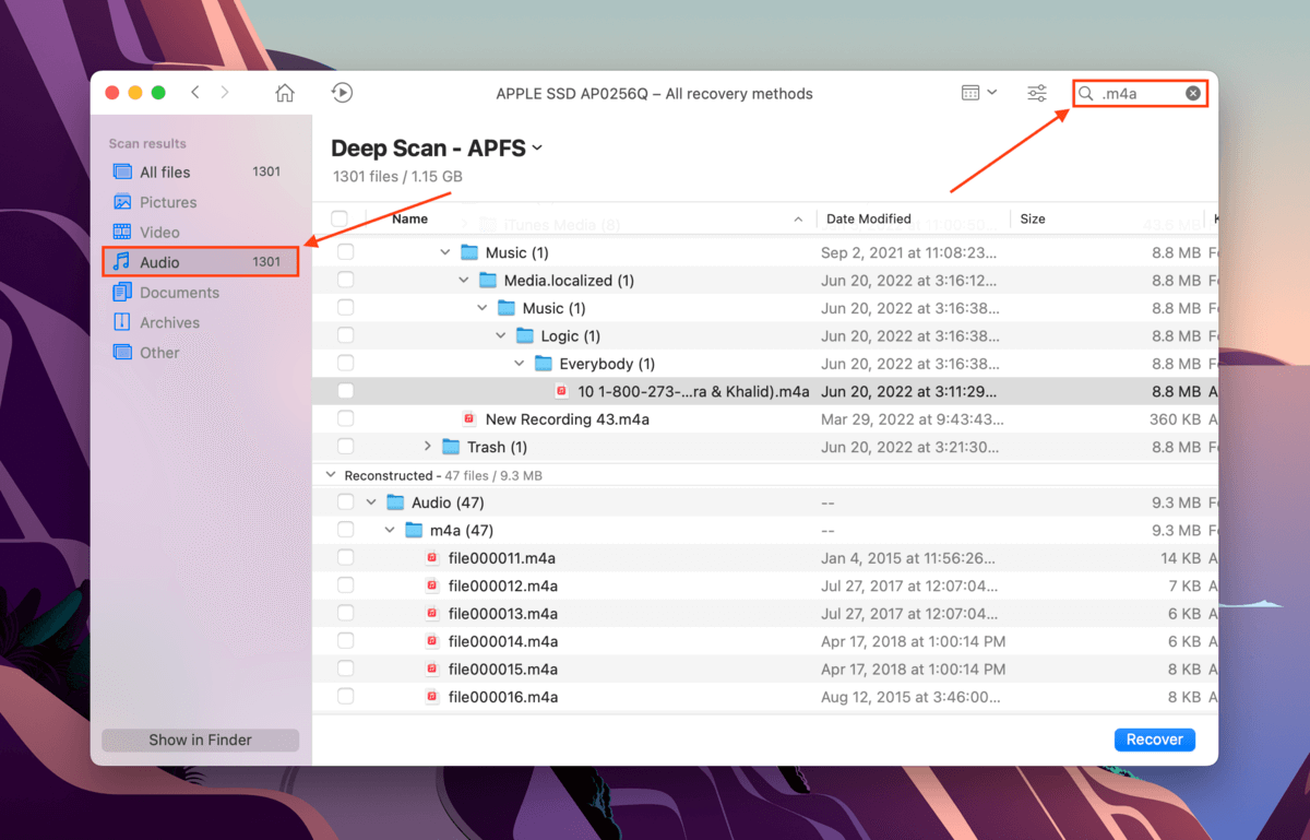 Disk Drill search bar