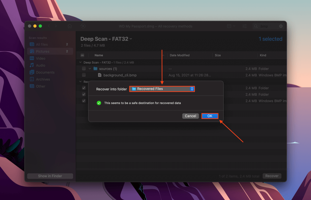 Disk Drill save dialogue