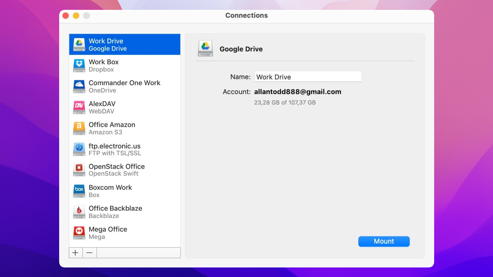 You can add multiple Google drives at once.