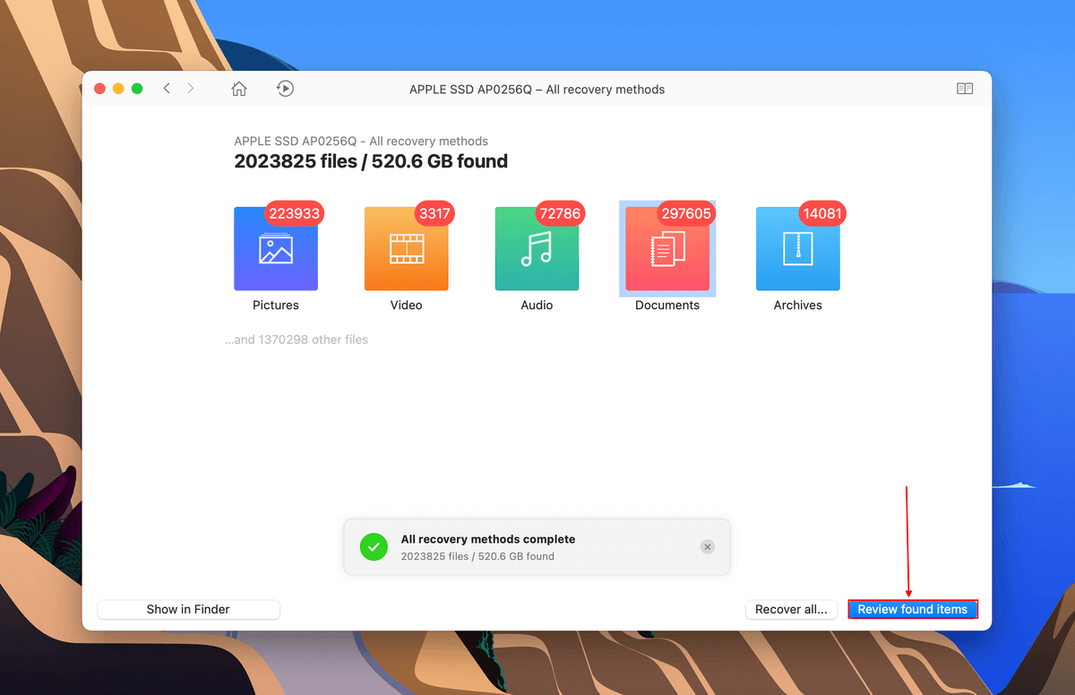 Disk Drill scanning screen