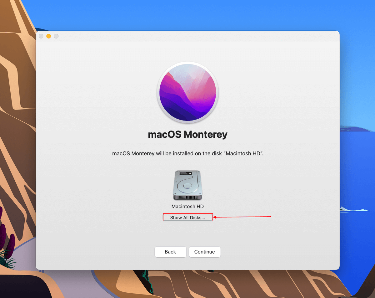 Agree button in MacOS installation window