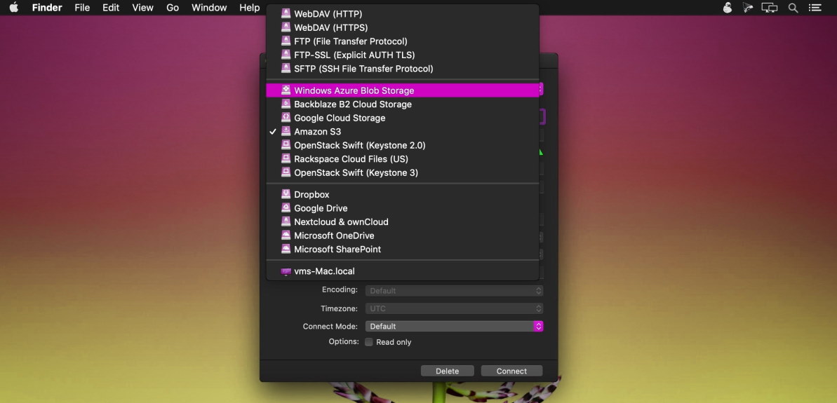 Mountain Duck lets you mount server and cloud storage as a disk in Finder