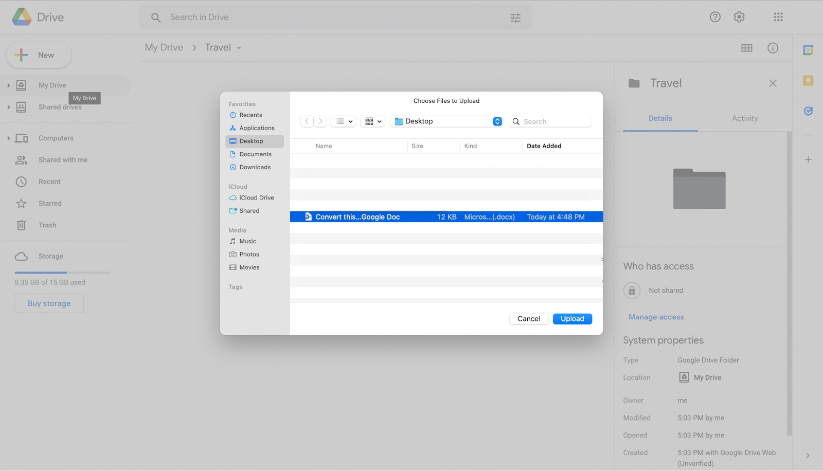 Google Drive supports a wide range of formats.