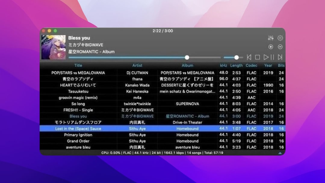 Colibri is a popular music player for Mac, that can easy to play M4A format.