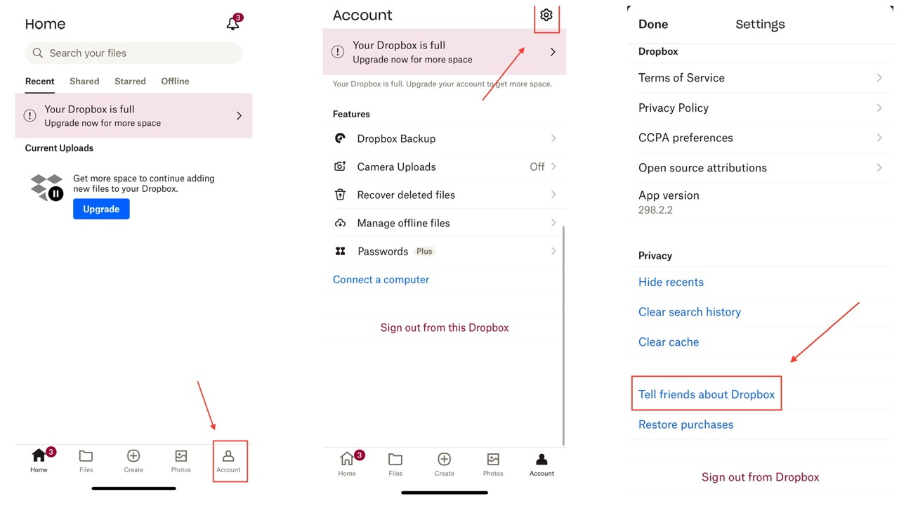  Settings for your personal account on your smartphone