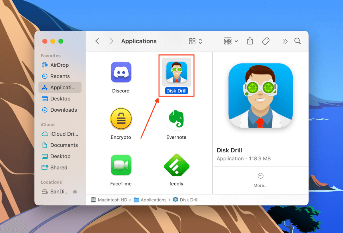Disk Drill icon in Finder
