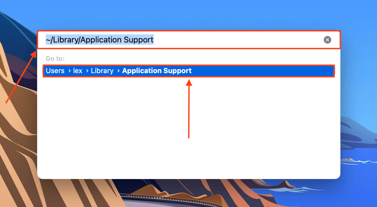 Application Support path in Go To window
