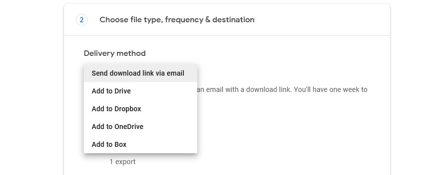 List of ways to send a file.