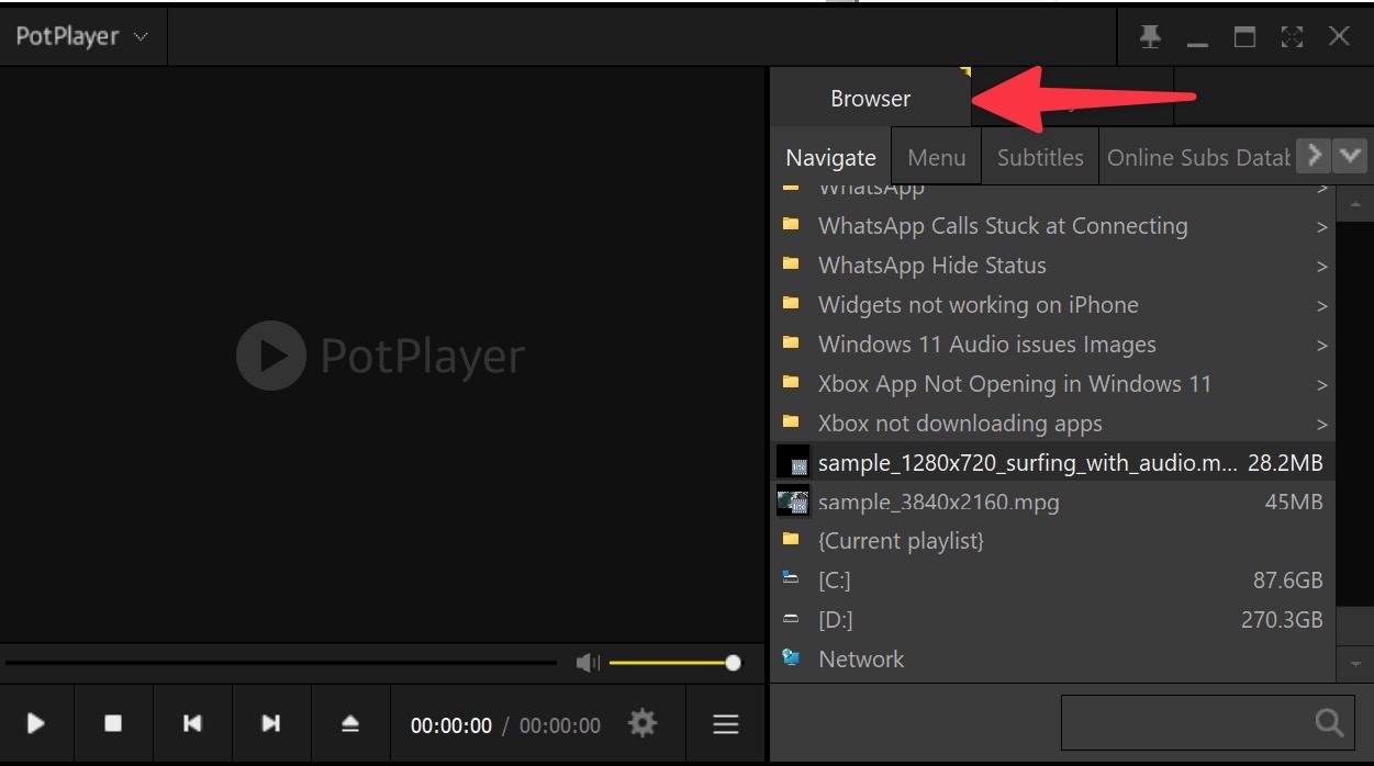 Open MPG file using PotPlayer
