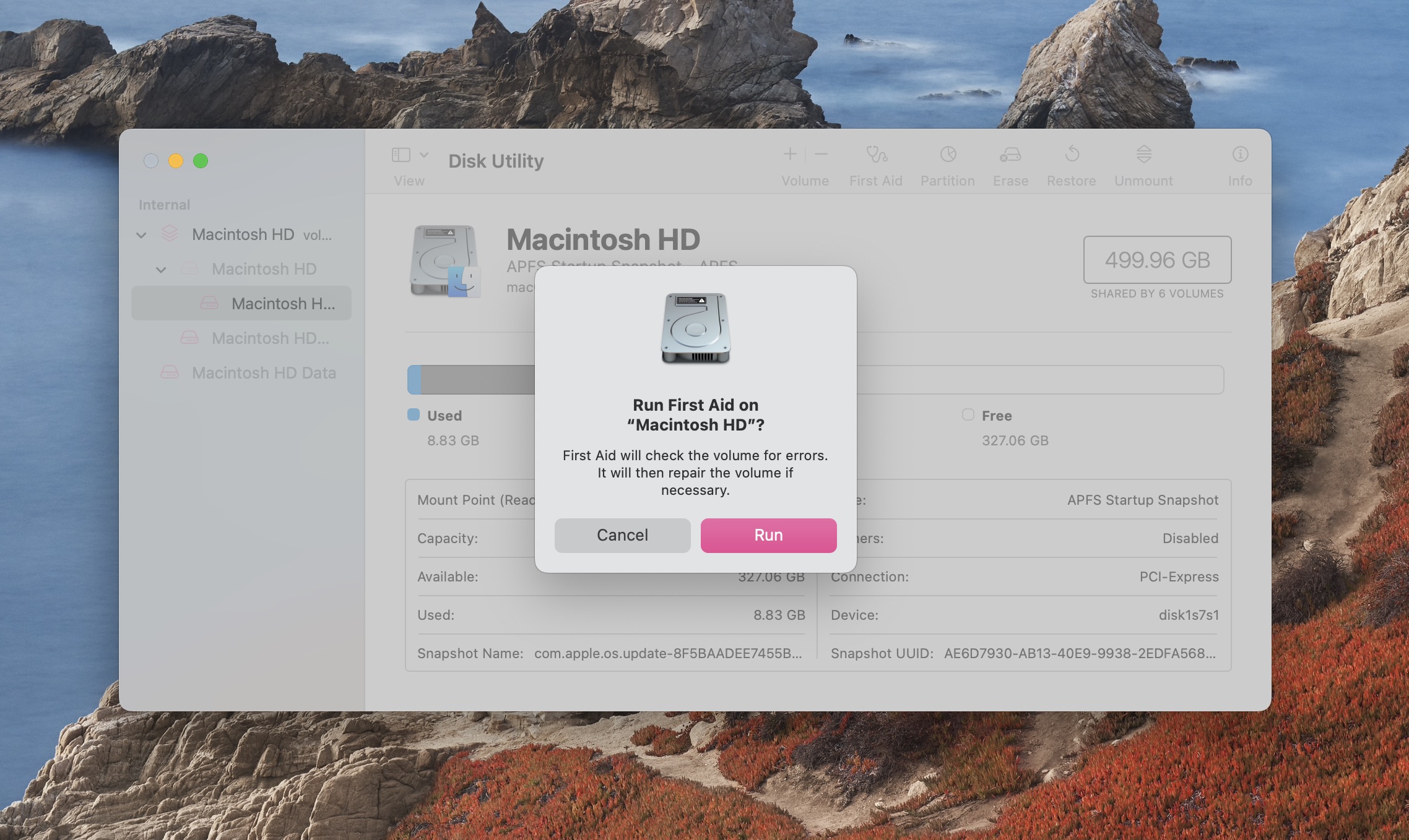 first aid disk utility