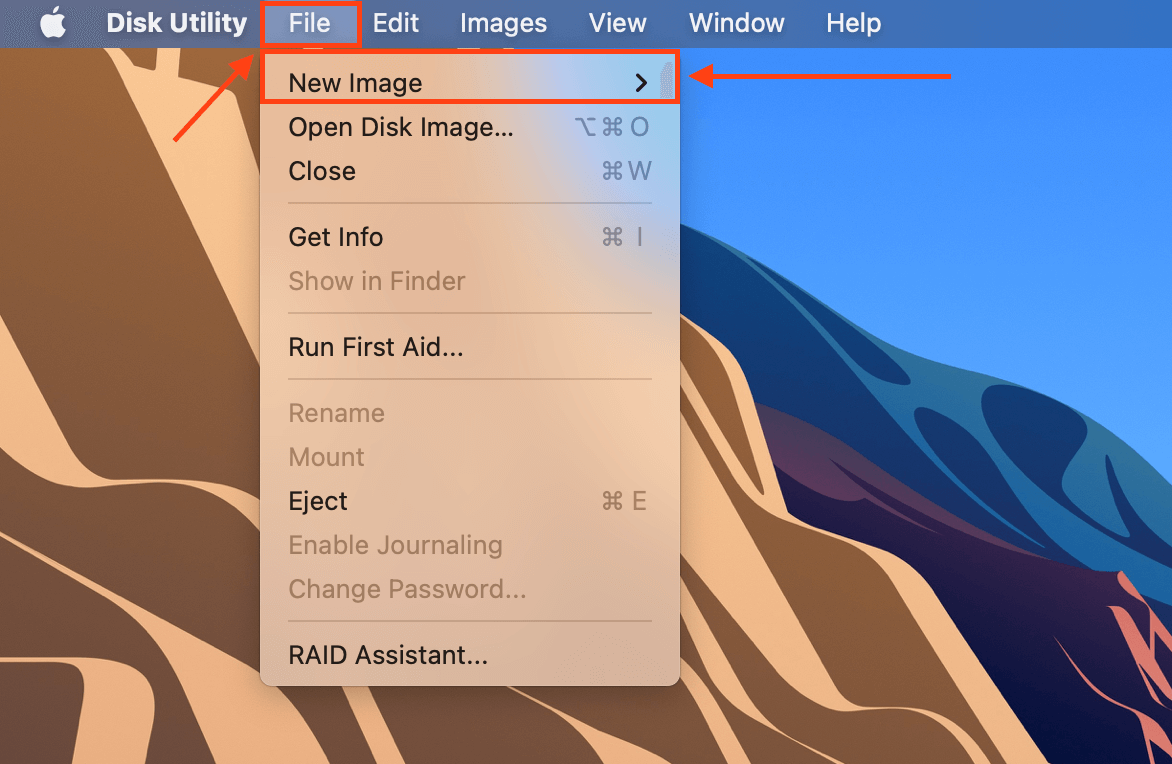 File menu