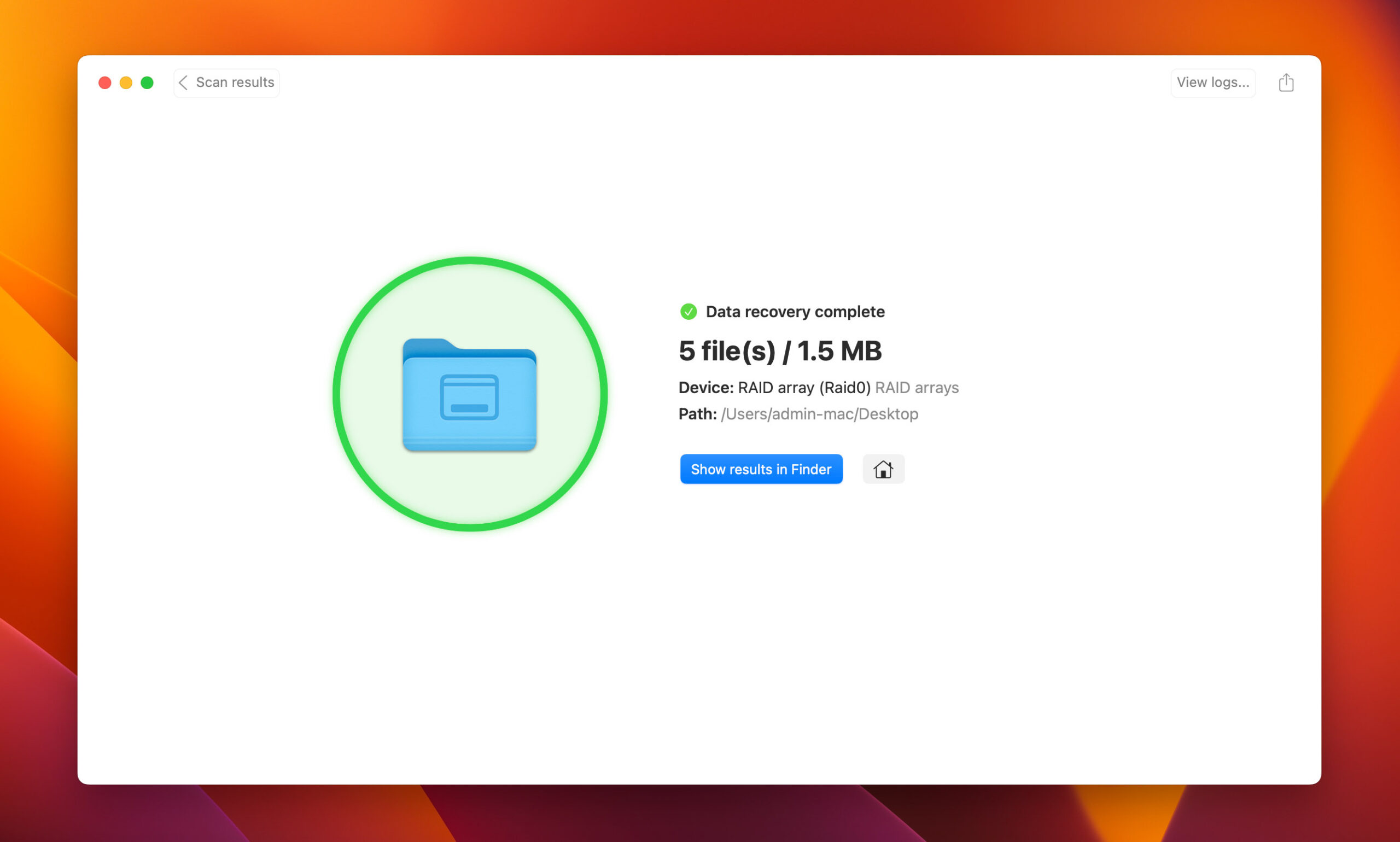 Disk Drill recovery success
