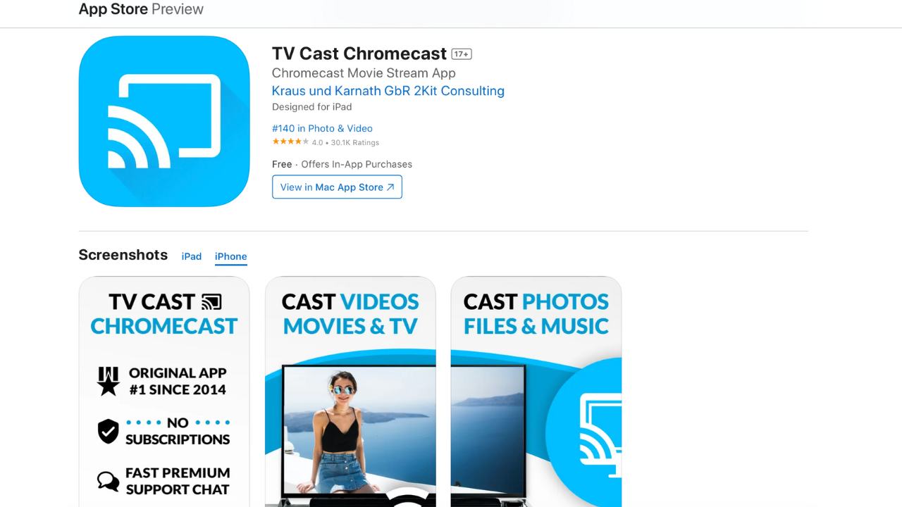 TV Cast Chromecast in the App Store