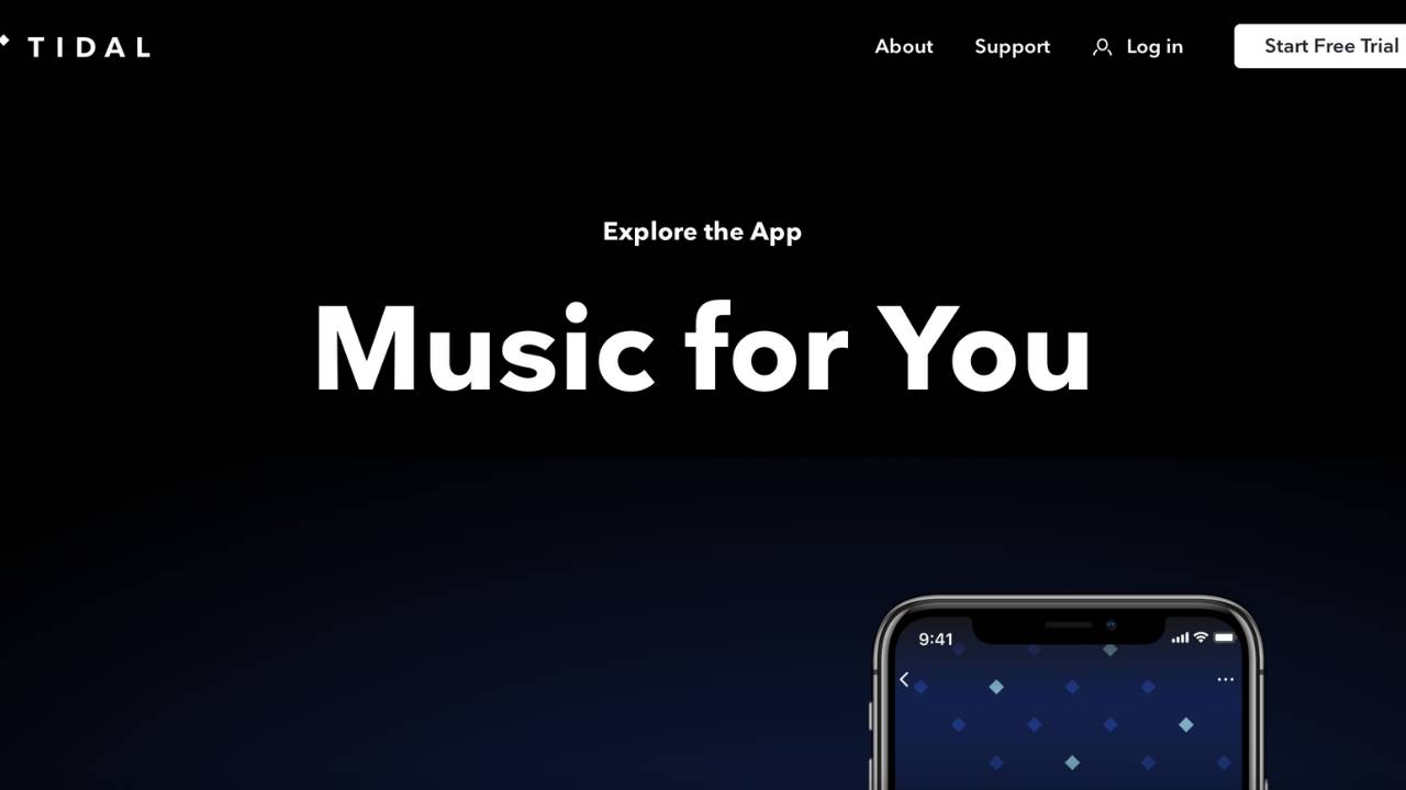 Landing page for music site