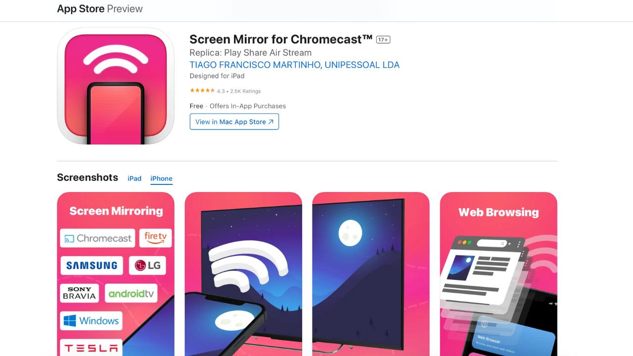 Screen Mirror for Chromecast in the App Store Screen Mirror for Chromecast in the App Store