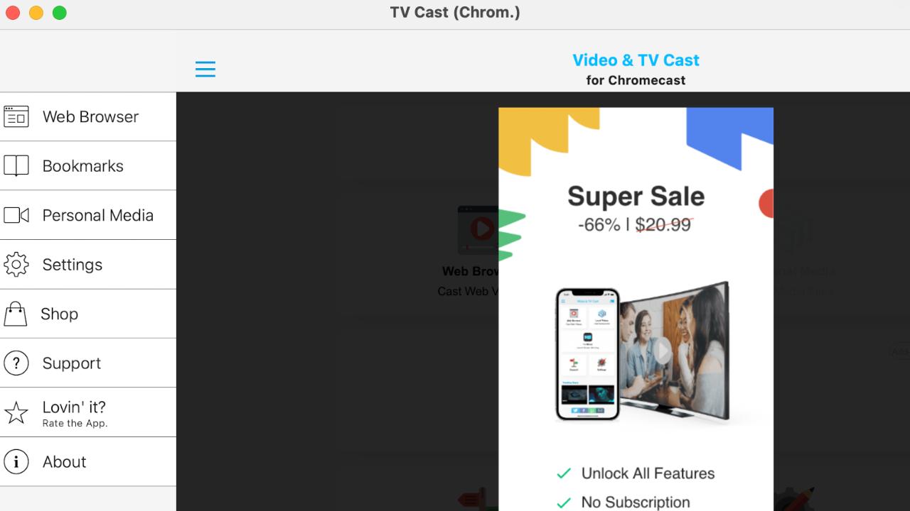 TV Cast Chromecast application
