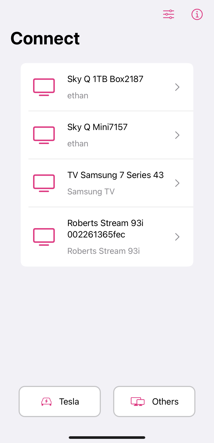 Choose your device from the list