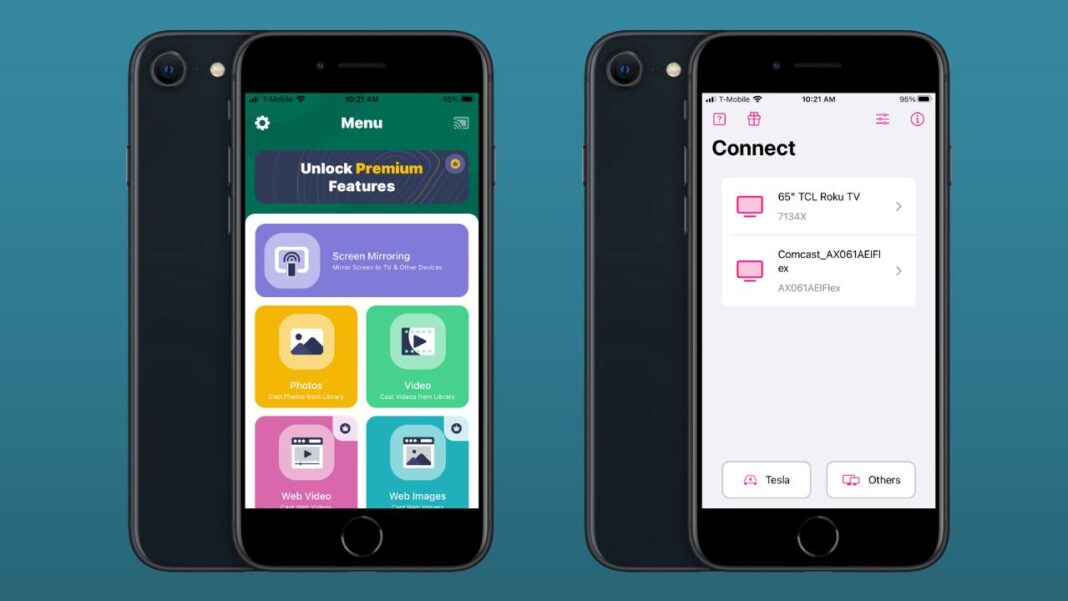 Screenshots of Screen Mirror app Screenshots of Screen Mirror app on iPhones