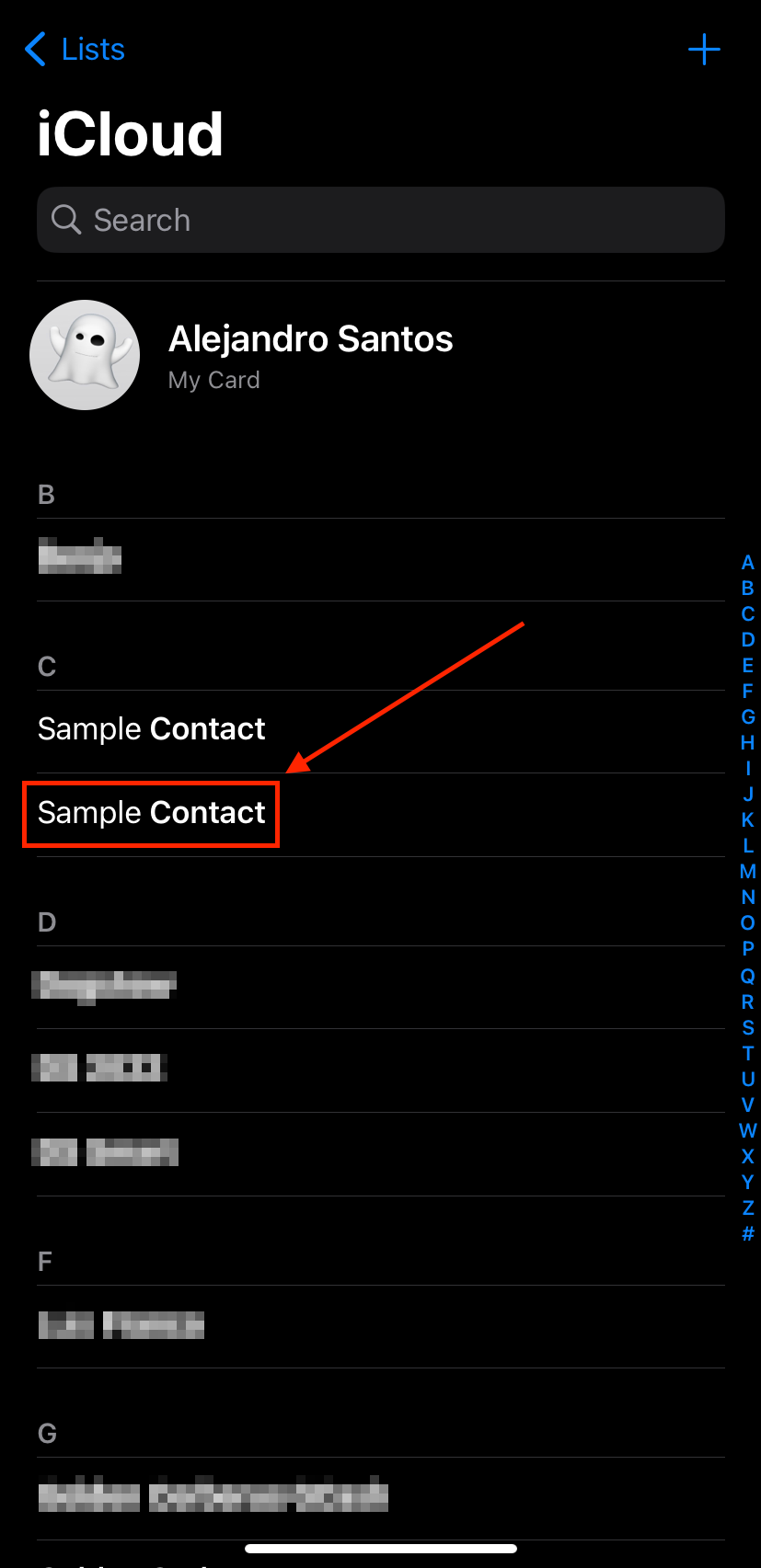 Duplicate contact in the iPhone's Contacts app