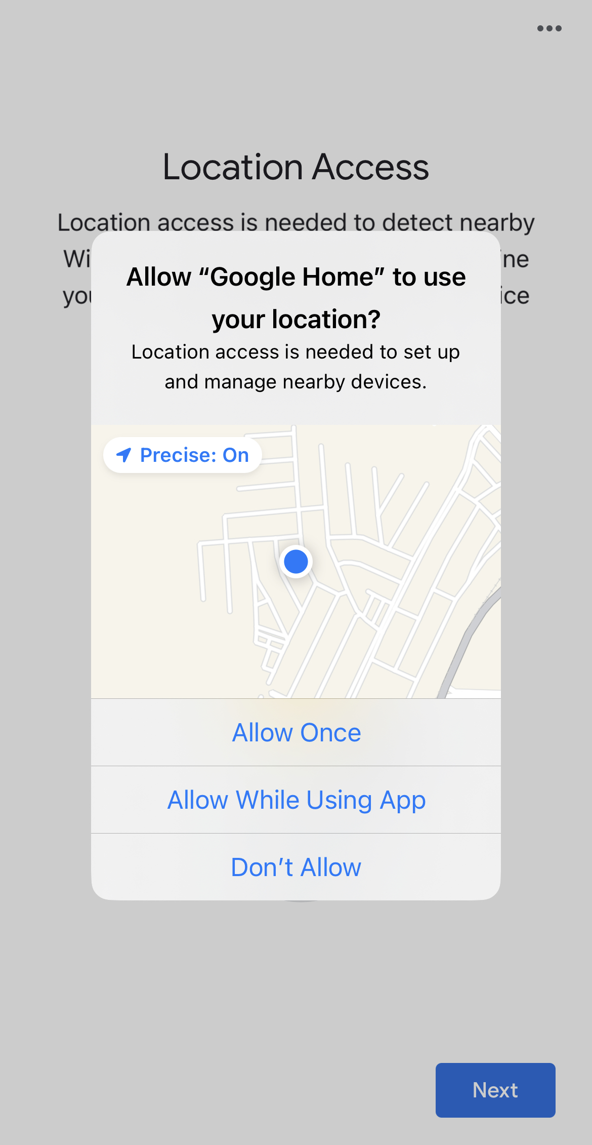 Giving Google Home permission to use your location