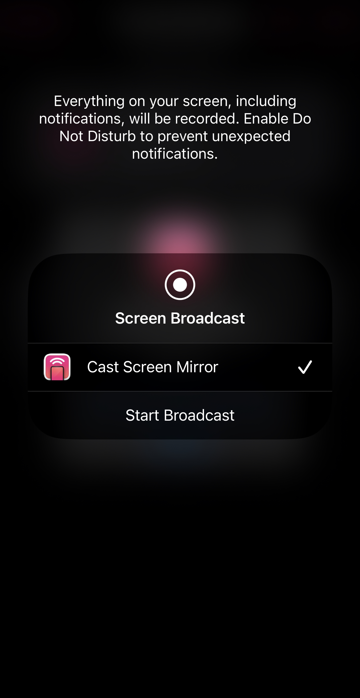 Screen mirroring iPhone using Replica