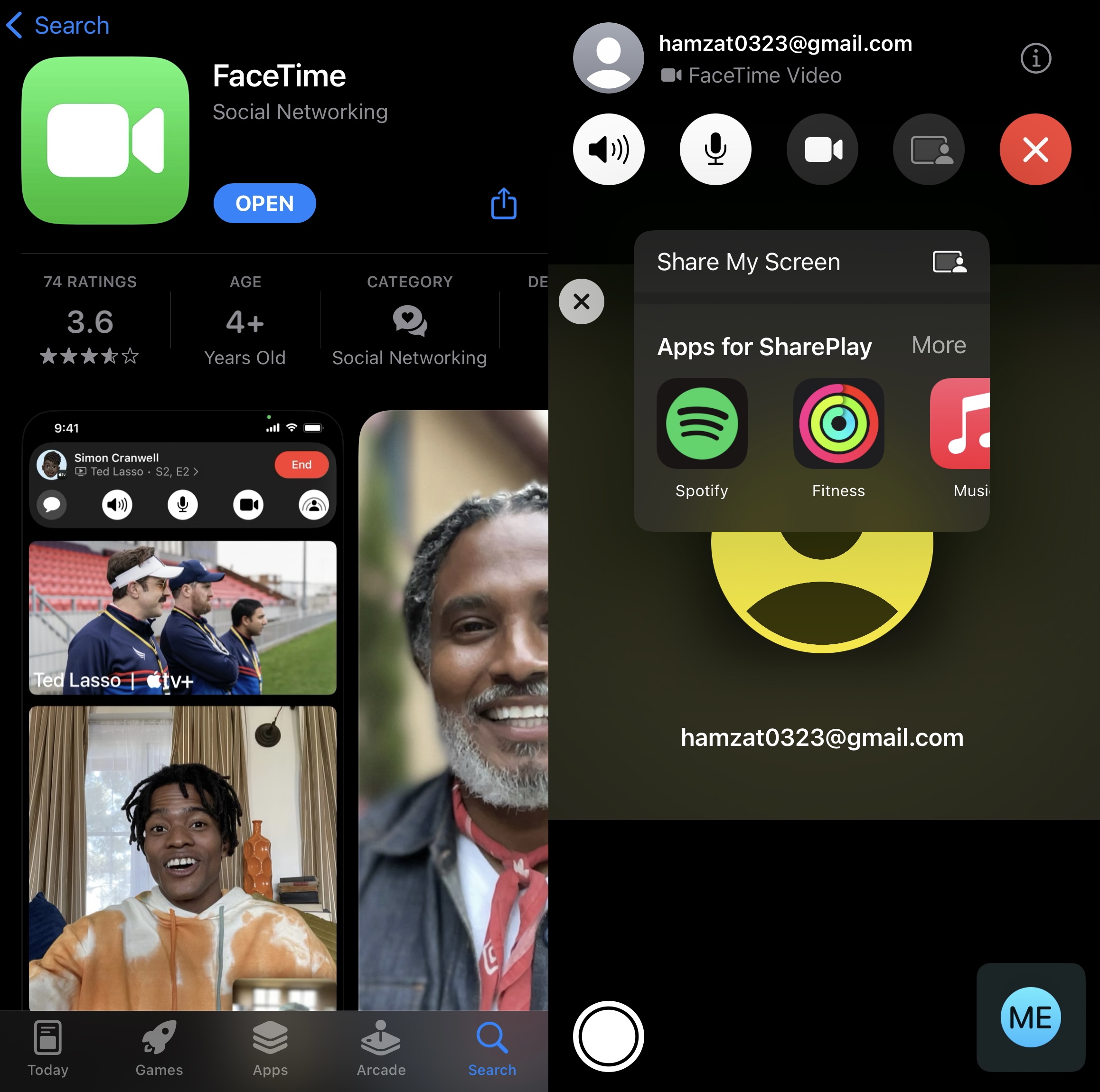 Screen sharing with FaceTime on iPhone