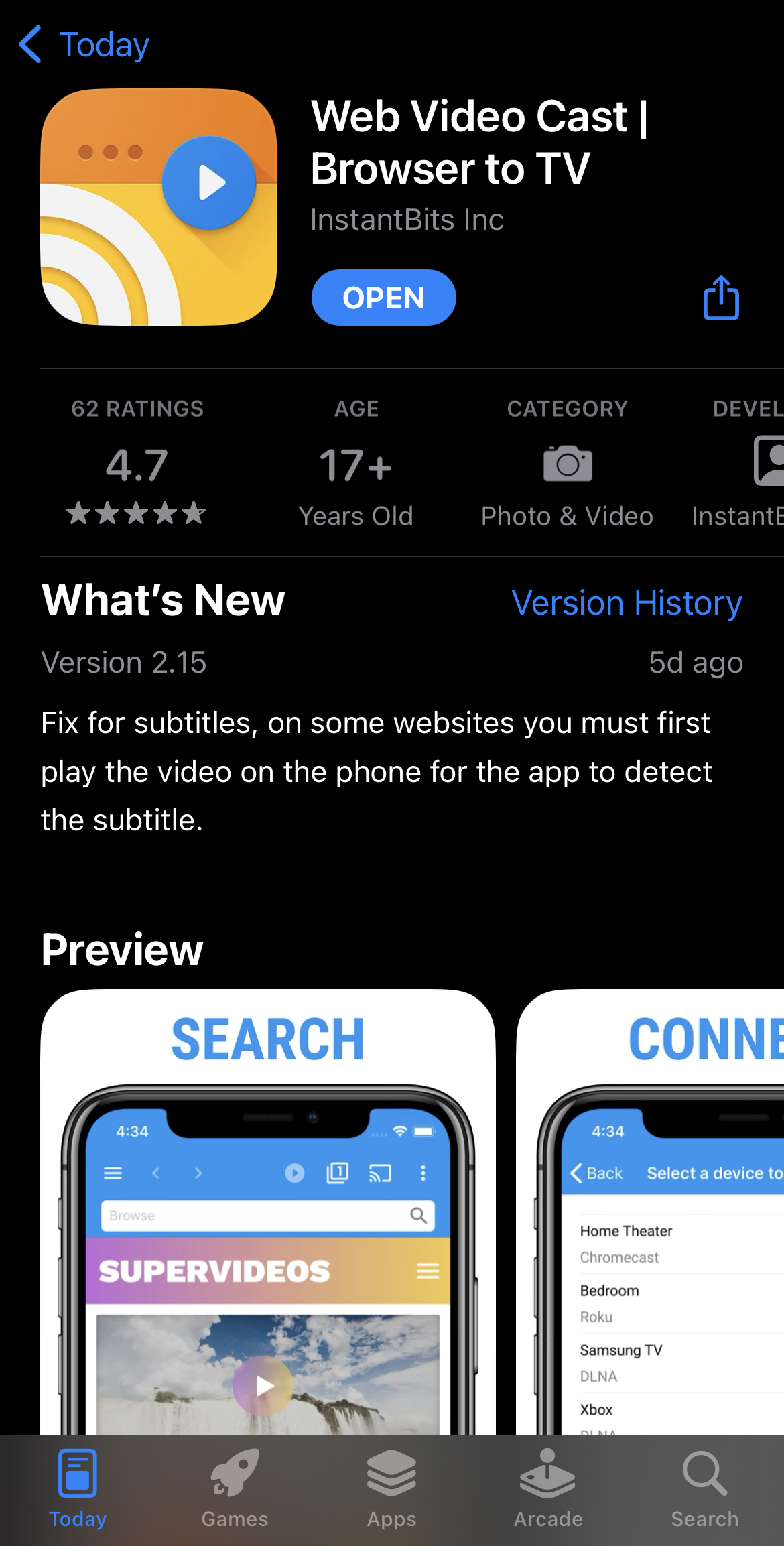 Web Video Cast on the App Store