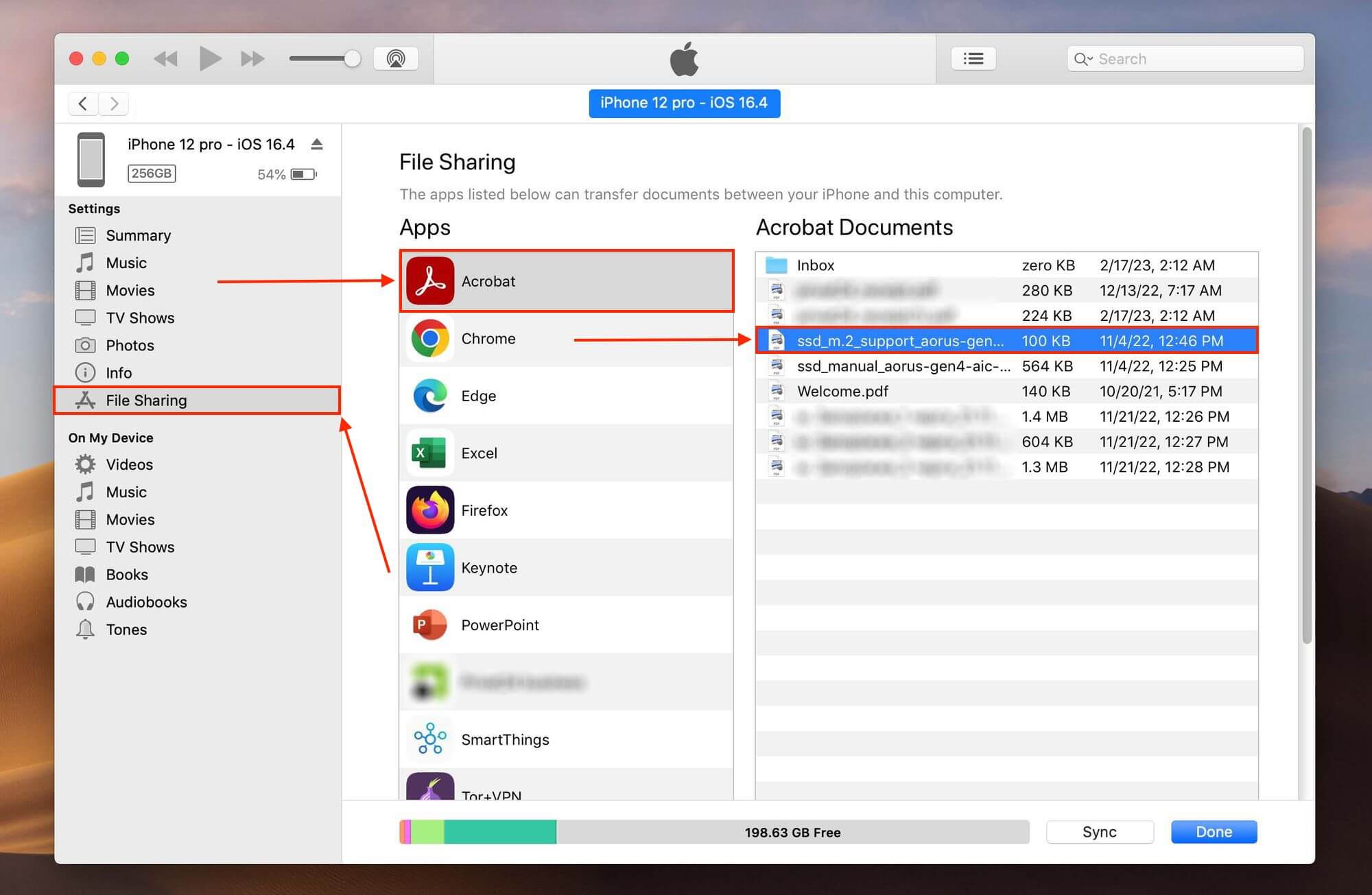 App Data in the iTunes app on Mac