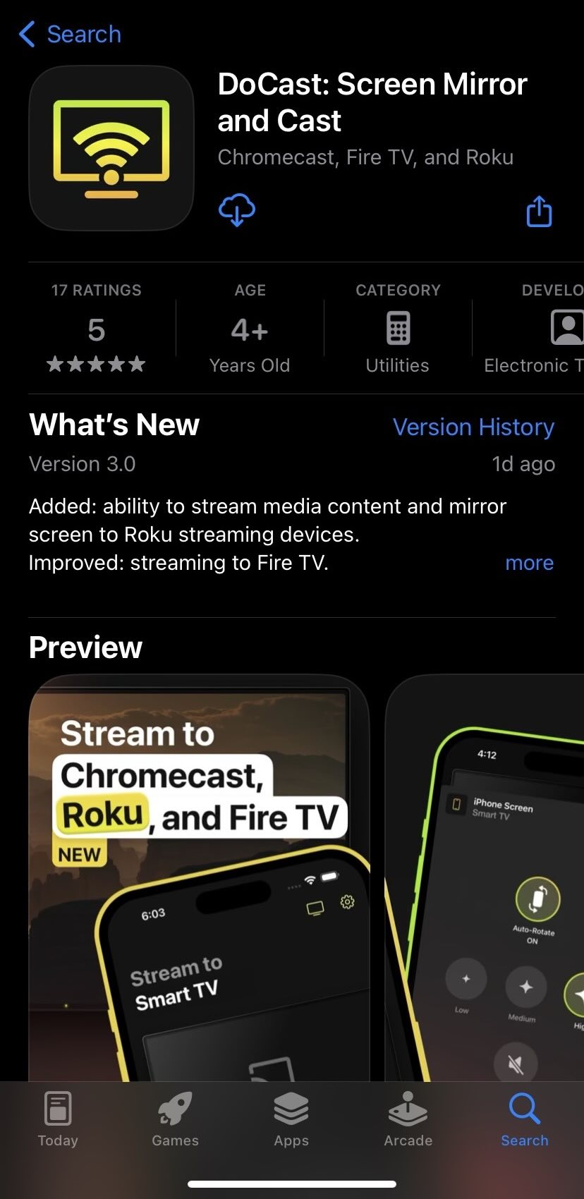 Screen Mirroring iPhone to TV Chromecast, AirPlay, Fire, Roku, HDMI