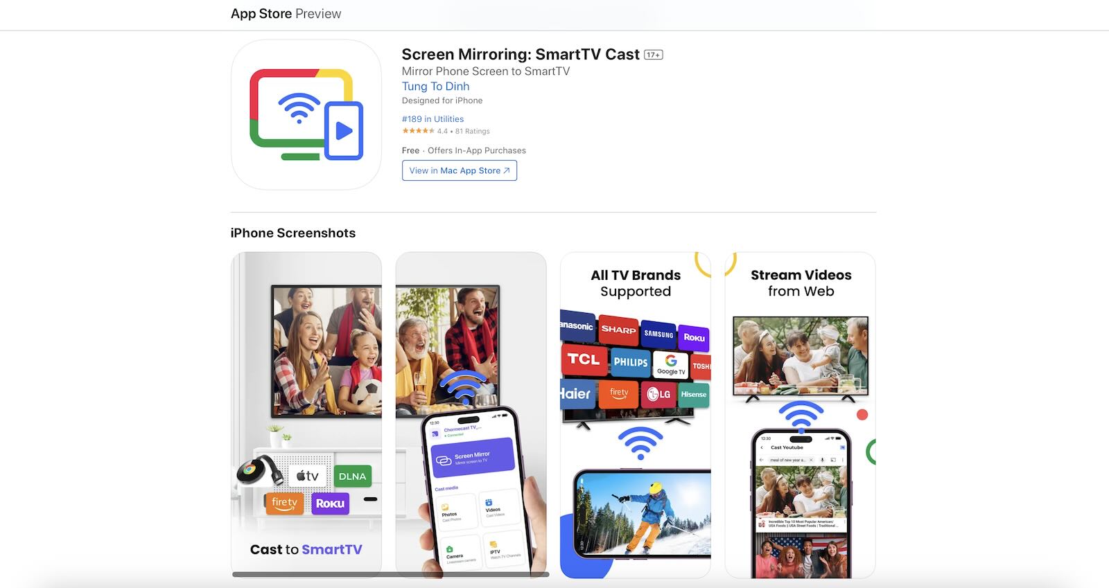 Screen Mirroring: SmartTV Cast