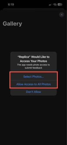 Allow Replica to select one or all photos