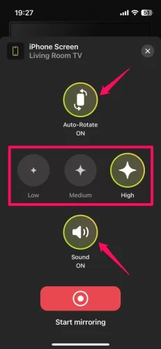 Adjust settings for the broadcast on DoCast