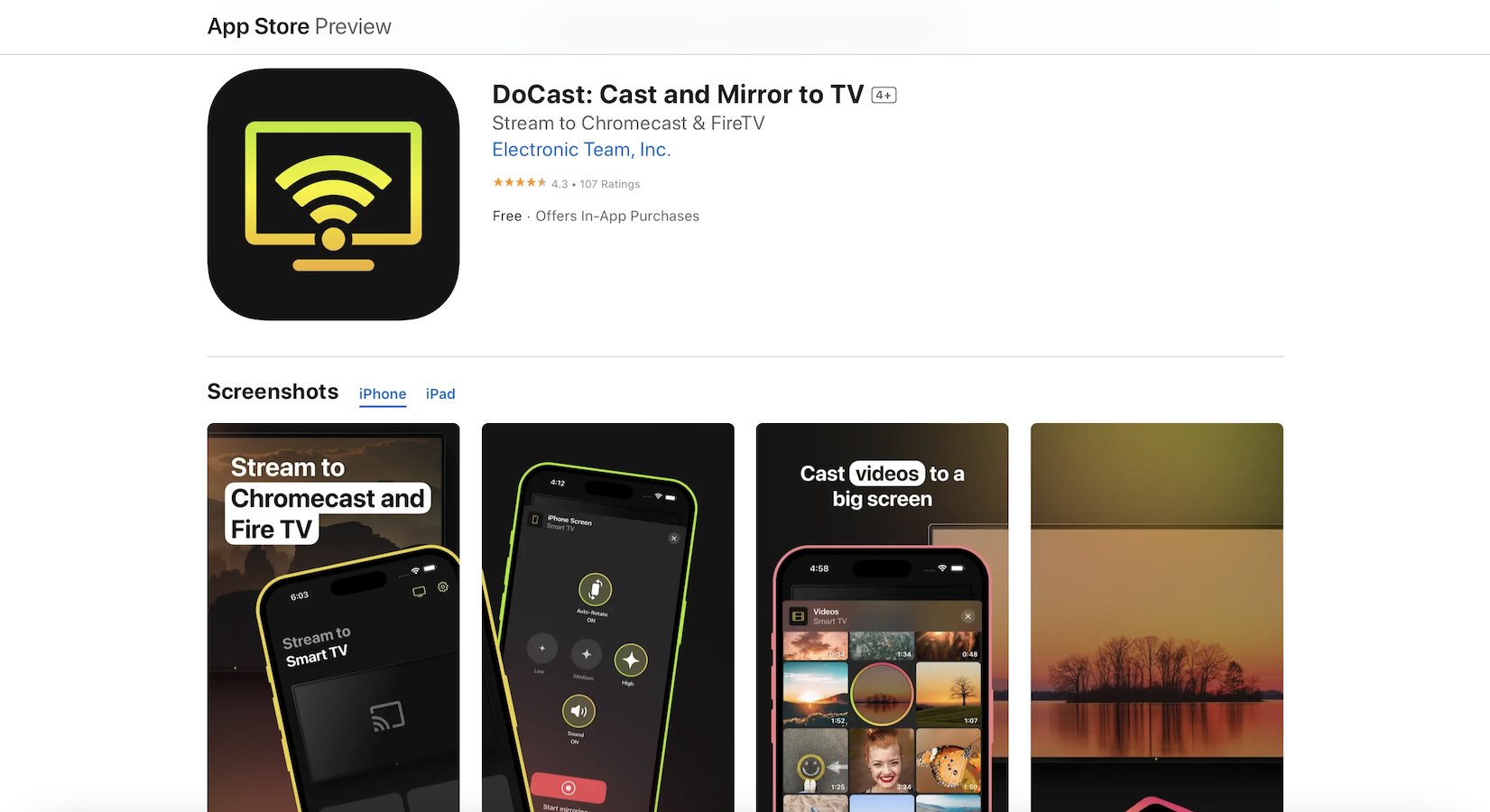 DoCast is the best video streaming app