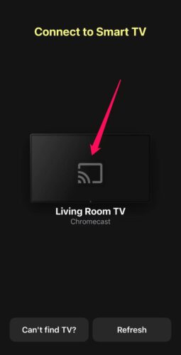 Select your Chromecast in DoCast