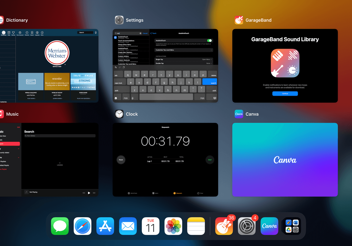 App Switcher feature on the iPad