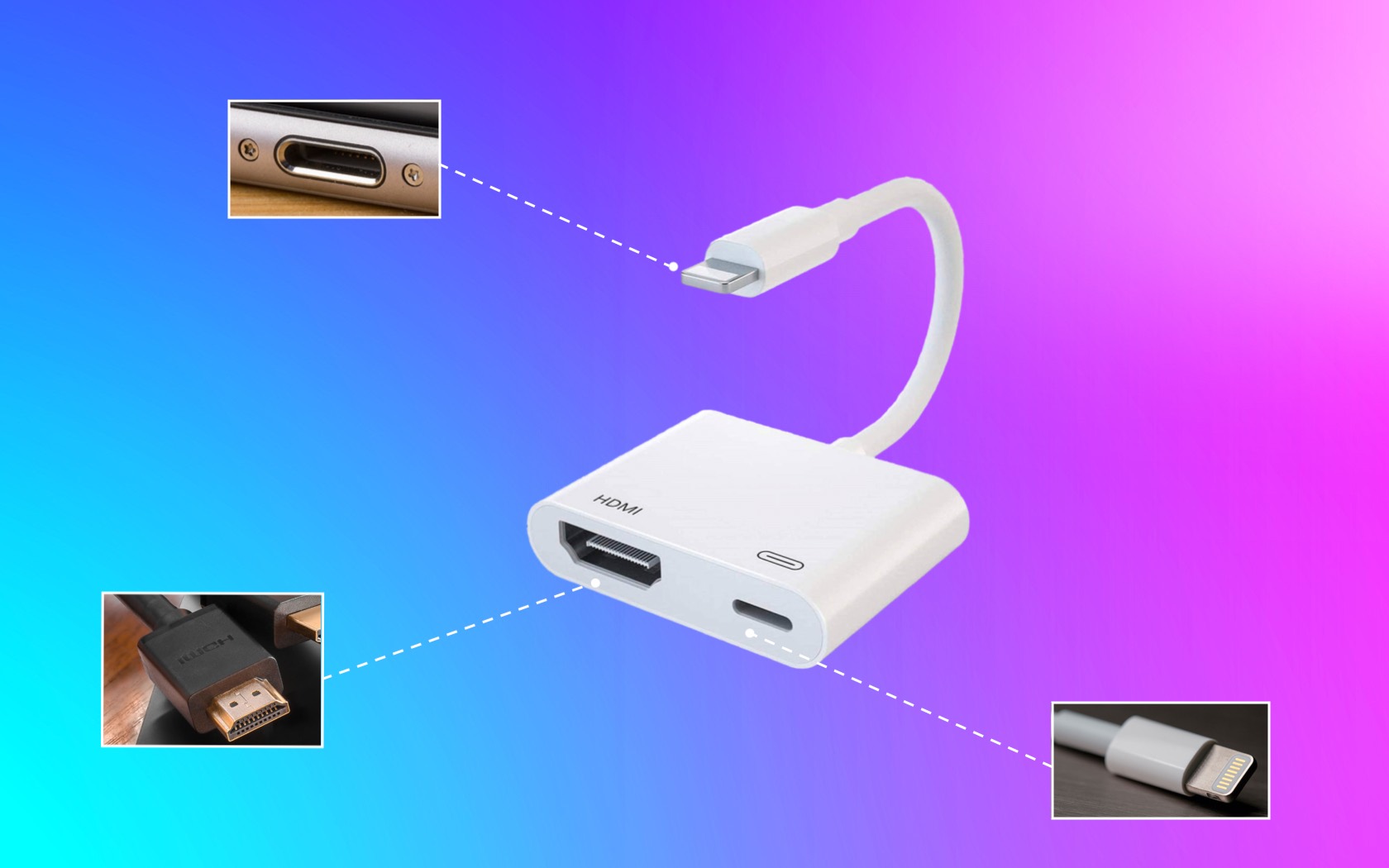 Use Lightning to HDMI adapter to connect your iPhone to TV