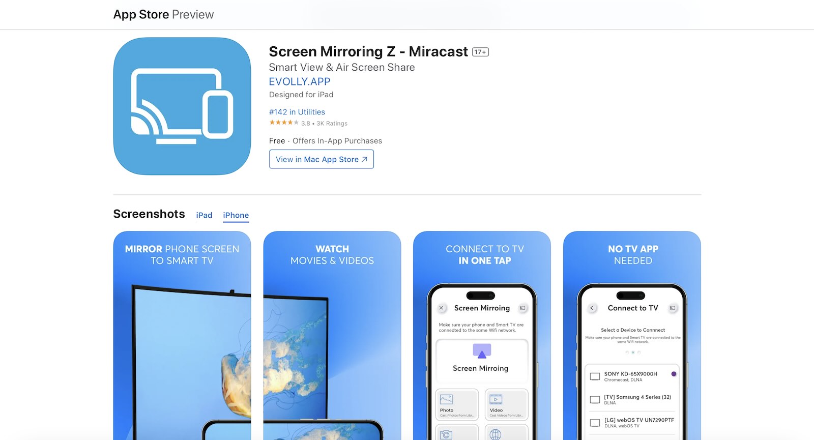 Screen Mirroring Z - Miracast in the App Store