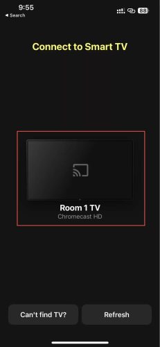 Select your Chromecast in DoCast