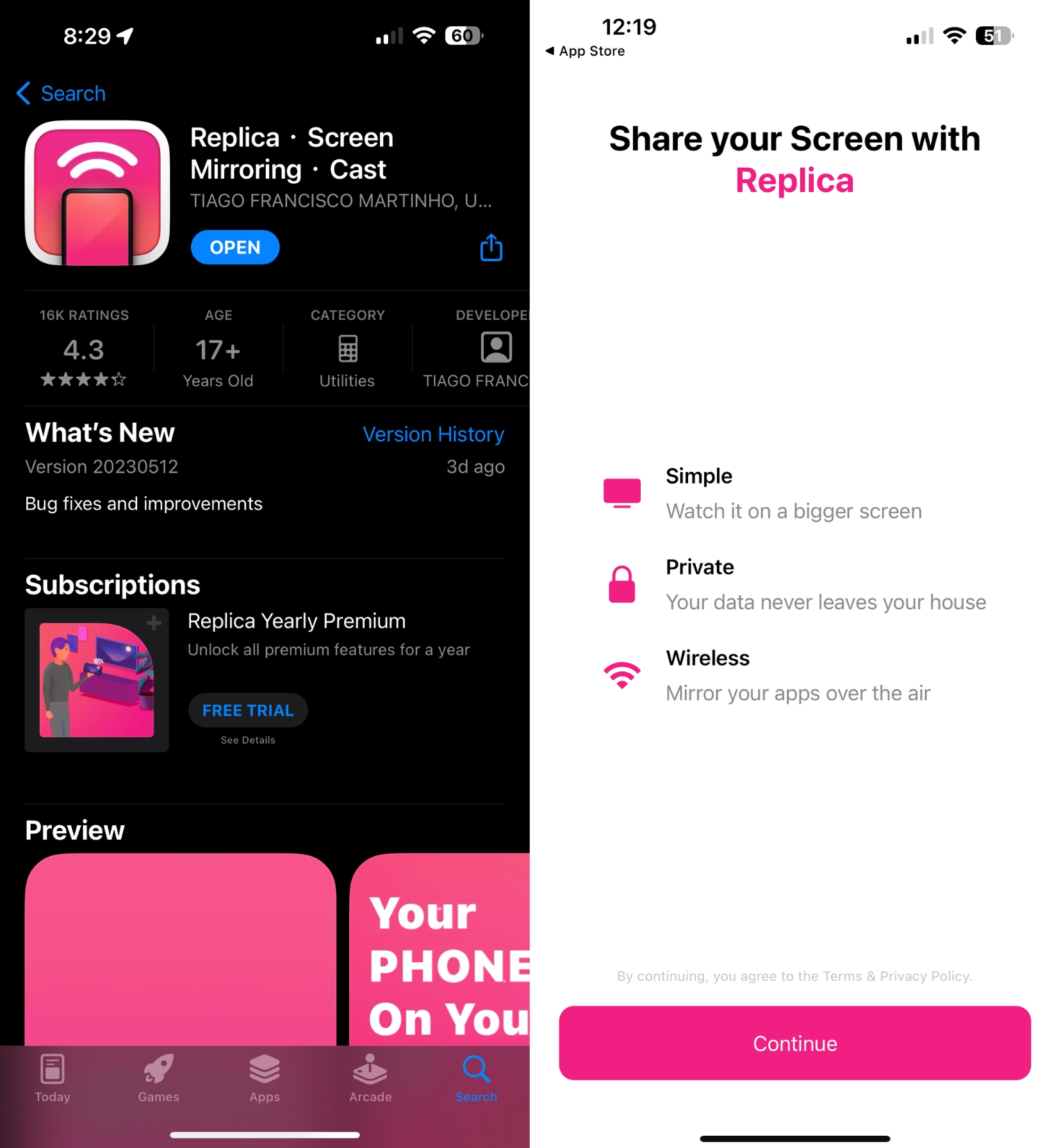 Screenshot of Replica in the App Store