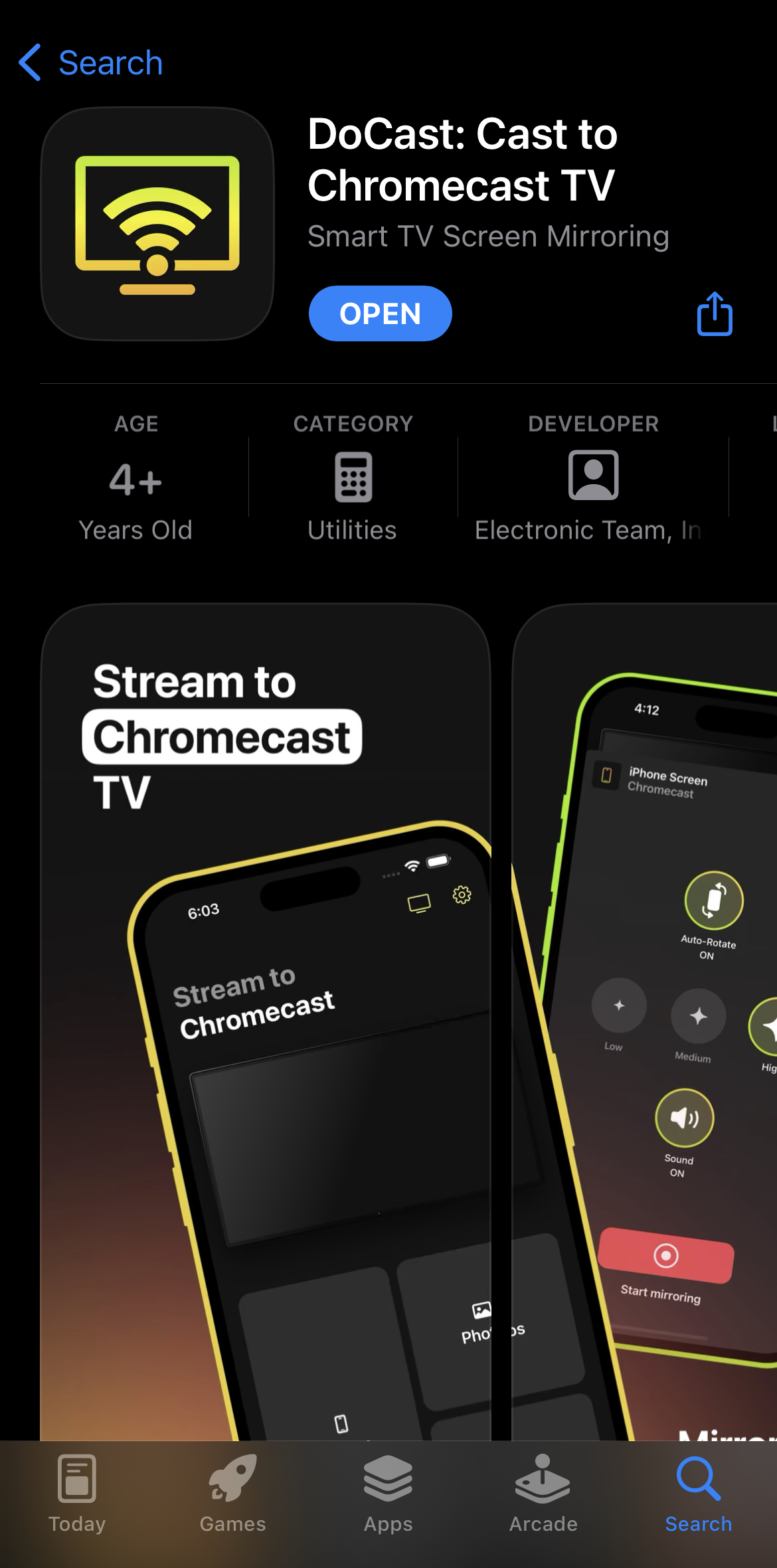 Download the DoCast app from the App Store