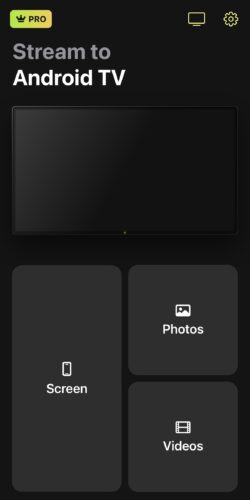 The main menu of the DoCast app
