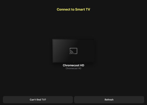 Tap on your Chromecast in DoCast on iPad