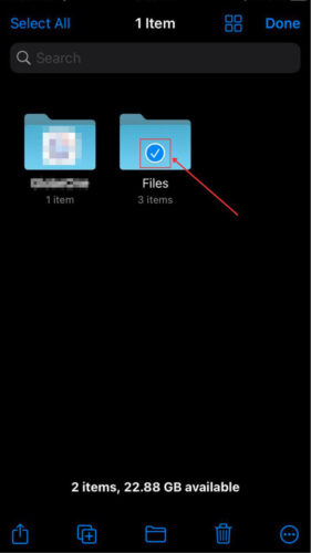 File Selection in On My iPhone