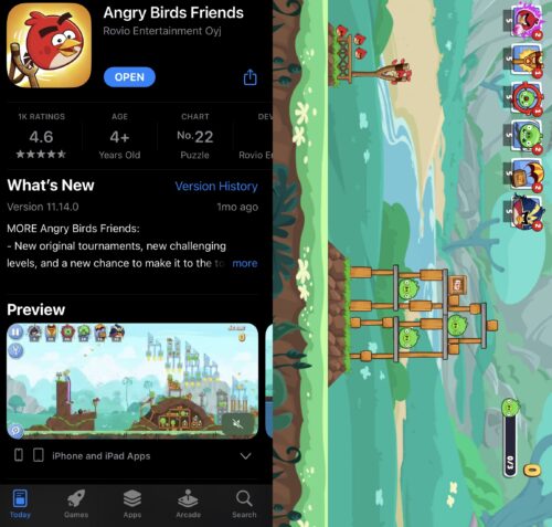 Angry Birds Friends on the iPhone